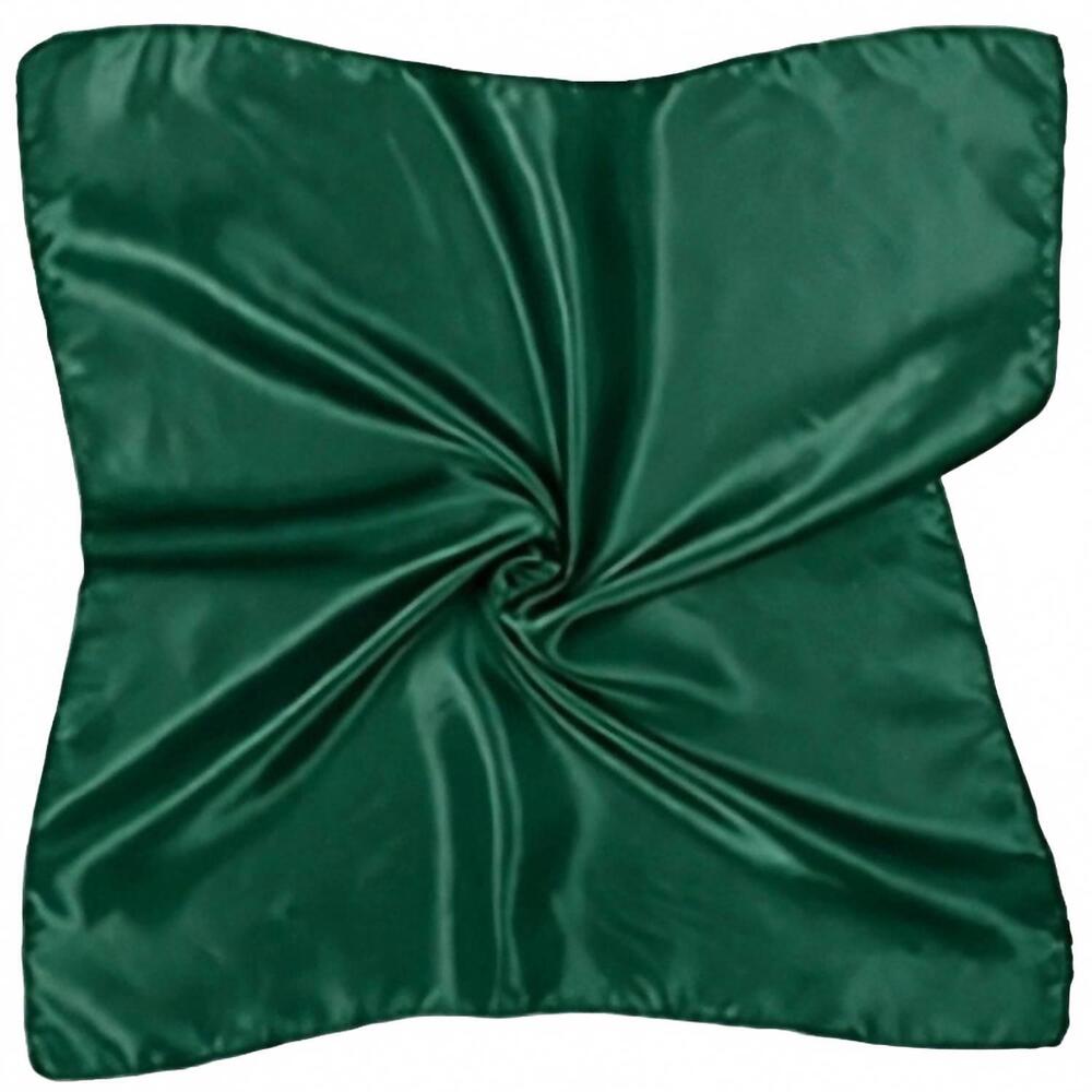 NEW DIACLY women's silky satin square scarf in forest green
